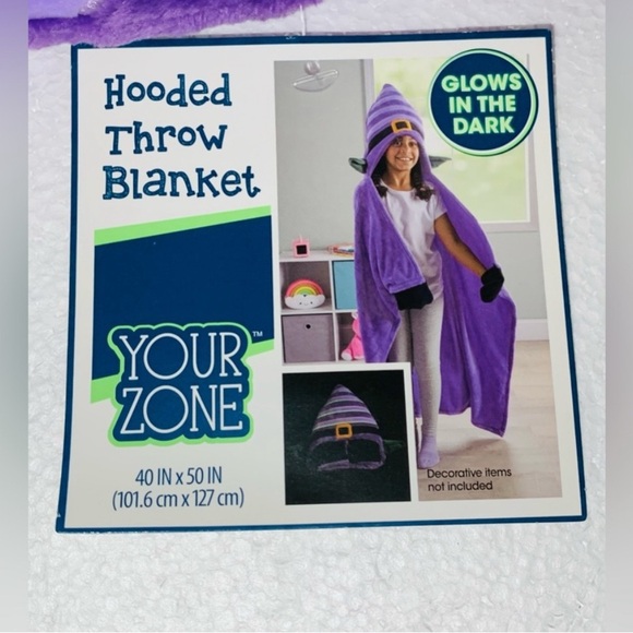 NWT Your  Zone Kids Hooded, Halloween Witch Blanket SZ:40” x 50” - Picture 8 of 8
